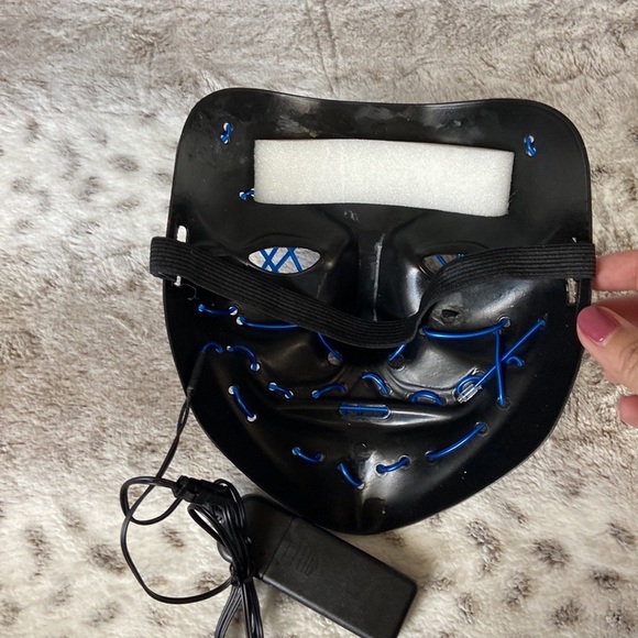 NWT! Purge mask black red blue LED light up Halloween costume trick or treat - Picture 7 of 8